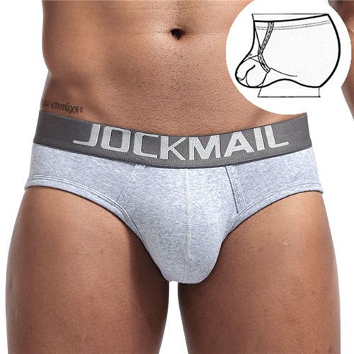 JOCKMAIL Cotton Briefs Sexy men U convex Pouch adjustable size Ring cockstraps men trunk Shorts Gay