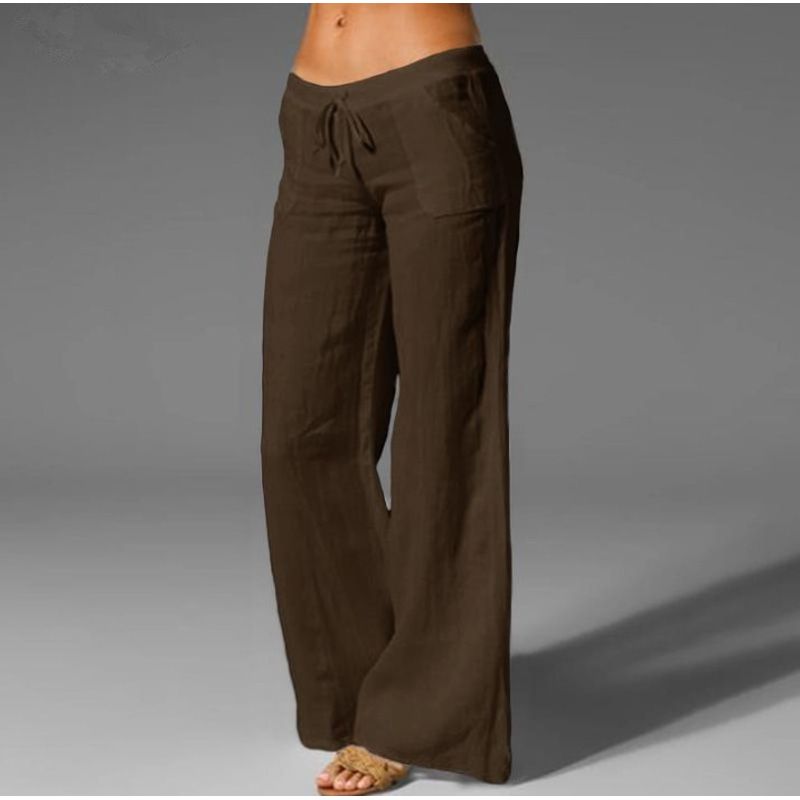Autumn Oversized Pants Celmia Women Vintage Linen Palazzo Fashion Long Wide Leg Trousers Casual Elastic Waist Solid Pantalon