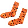 Halloween Party Pumpkin Bat Print Men Breathable Cottonddle Tube Crew Socks