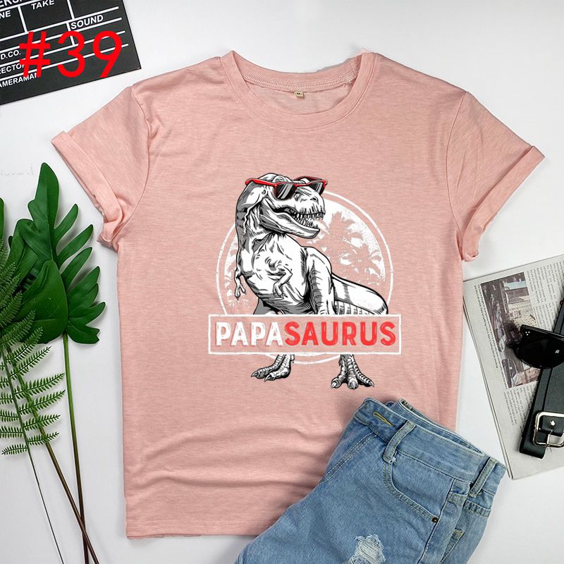 Papasaurus T Shirt T Rex Papa Saurus Dinosaur Men Dad Daddy Women MEN Graphic T Shirt Lip Women Tops O-neck Summer Soft T Shirt