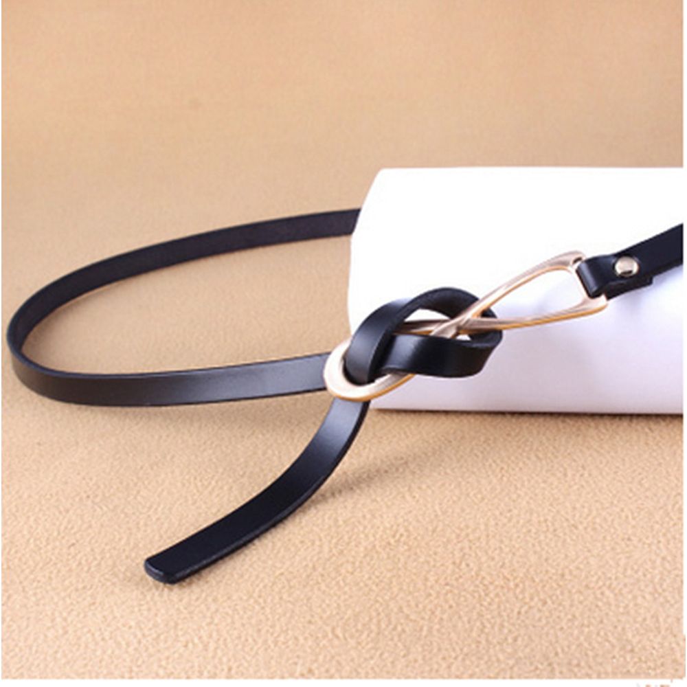 Explosion Style Women Fashion Korean Knotted Leather Small Belt Two Layers Leather Thin Belt Multicolor Belt