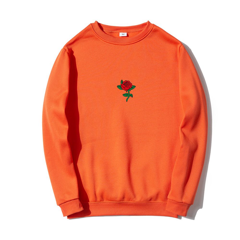 Men  Hop Casual Brief pular Sweatshirts Fashion Man Streetwear Harajuku Autumn Winter Funny Rose Print Hoodie Clothes