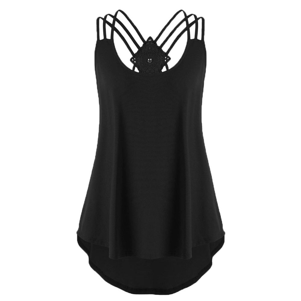 Female Bandage High Low Tank Tops Women Vest Sleeveless Womens Camisole Crop Tank Top Feminino Summer Woman Clothes