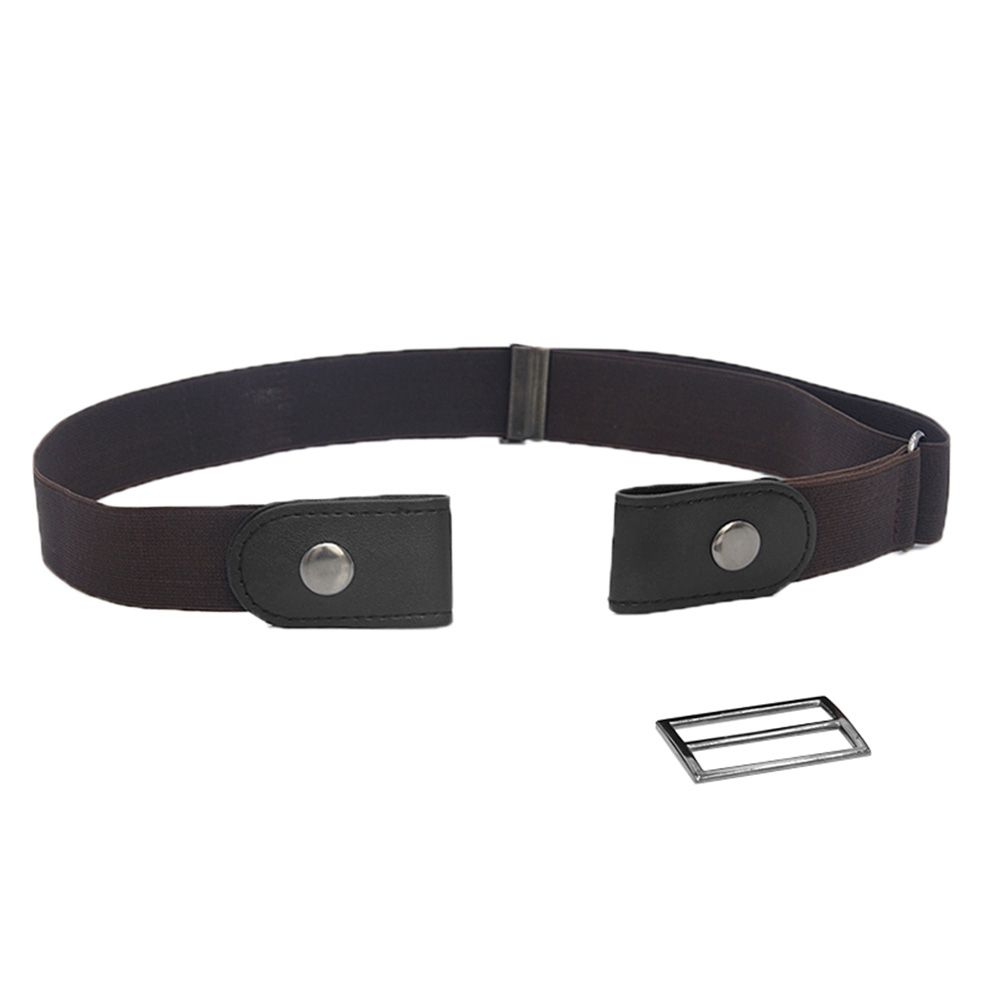 Women Invisible Buckle Free Faux Leather Elastic Waistband Belt for Jeans Pants