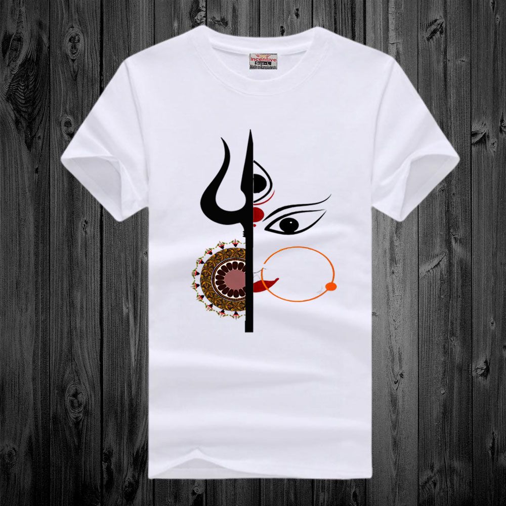 Mens Trendy Casual Half Archired T-Shirt for Men