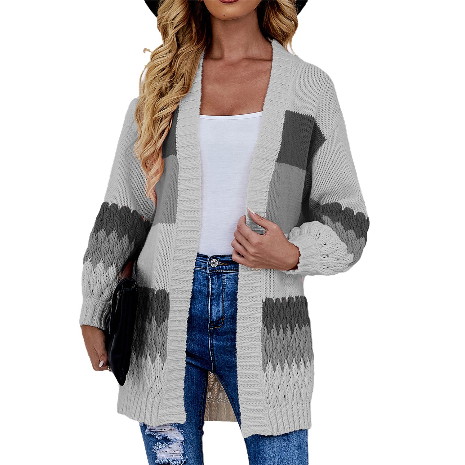 Coat Knitted Warm Midi-Length Sweater