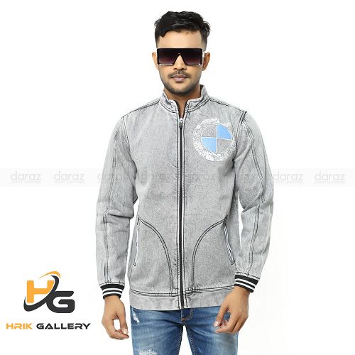 Slim Fit Men'S Fashionable Winter Denim Jeans Jacket -  Denim Jacket