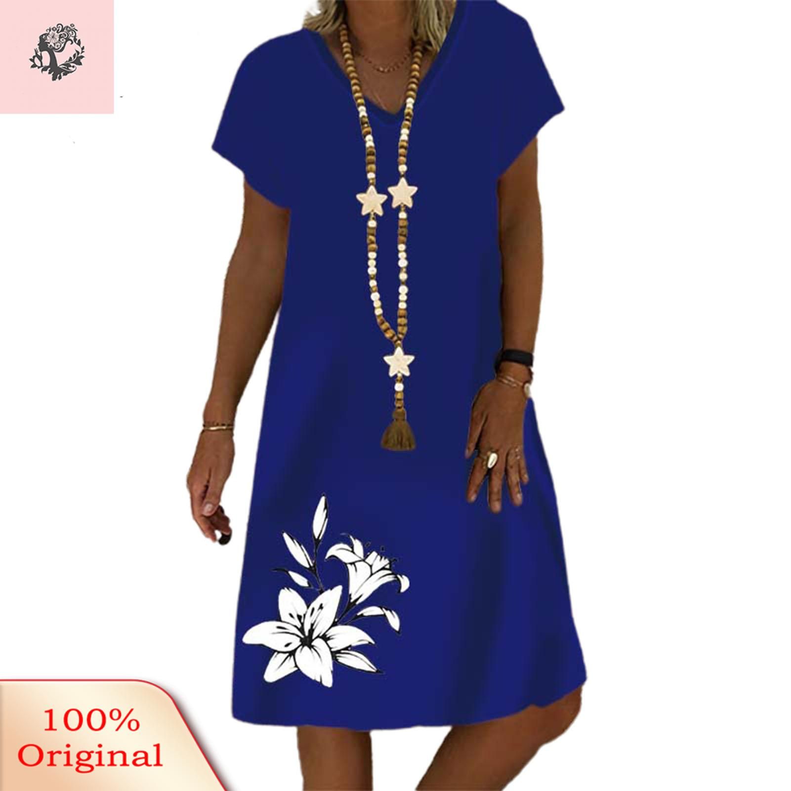 Sunnyheart Ladies Dress Pullover Short Sleeve Ladies Dress