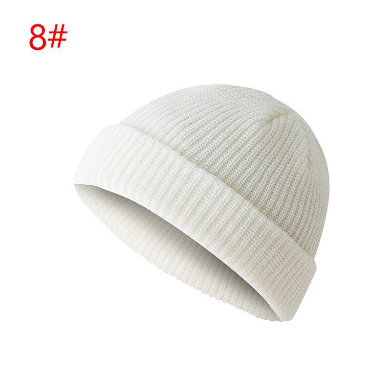 Uniknitted Melon Caps Winter Ribbed Knitted Cuffed Short Cap Solid Color Skullcap Baggy Ski Fisherman Docker Beanie Hats