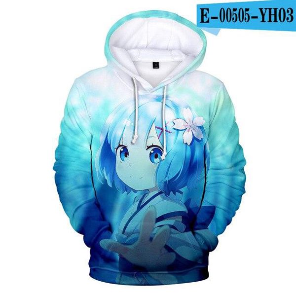 Natsuki Subaru Hoodie Starting Anime Hoodies Rem Ram Women/men Emilia Couples Cosplay Jacket Sweatershirt Clothes