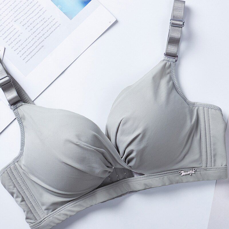 Deruilady Thick Wire Free Bra  Seamless Lingerie Women Underwear Comfortable Hollow Out Solid Push Up Bras For Women