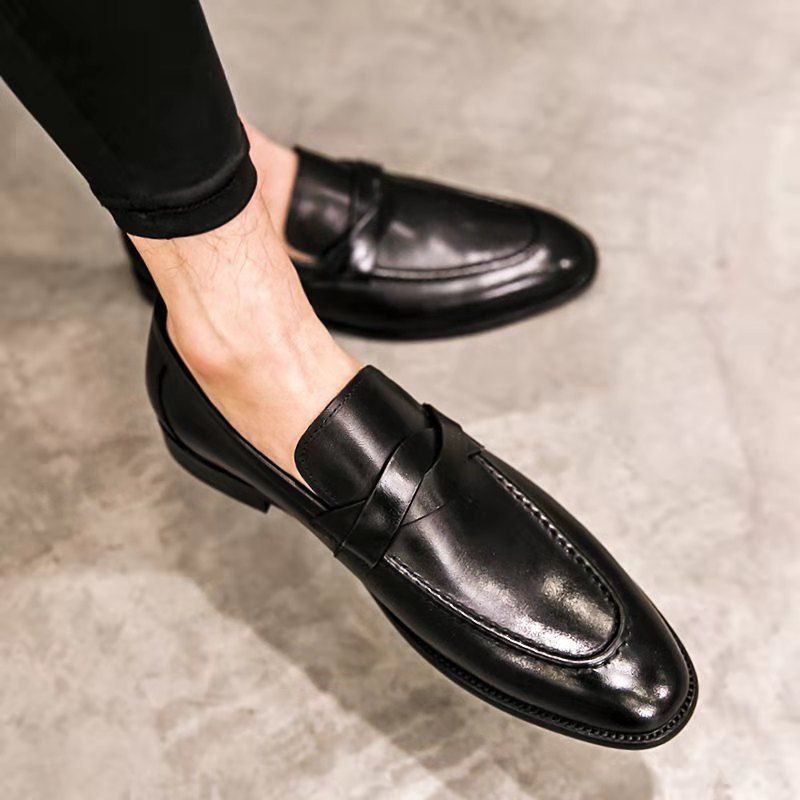 Men Shoes Large Size 48 British Leather Shoes Loafers Fashion Casual Shoes Versatile Personality Men Leather Shoes Driving Shoes