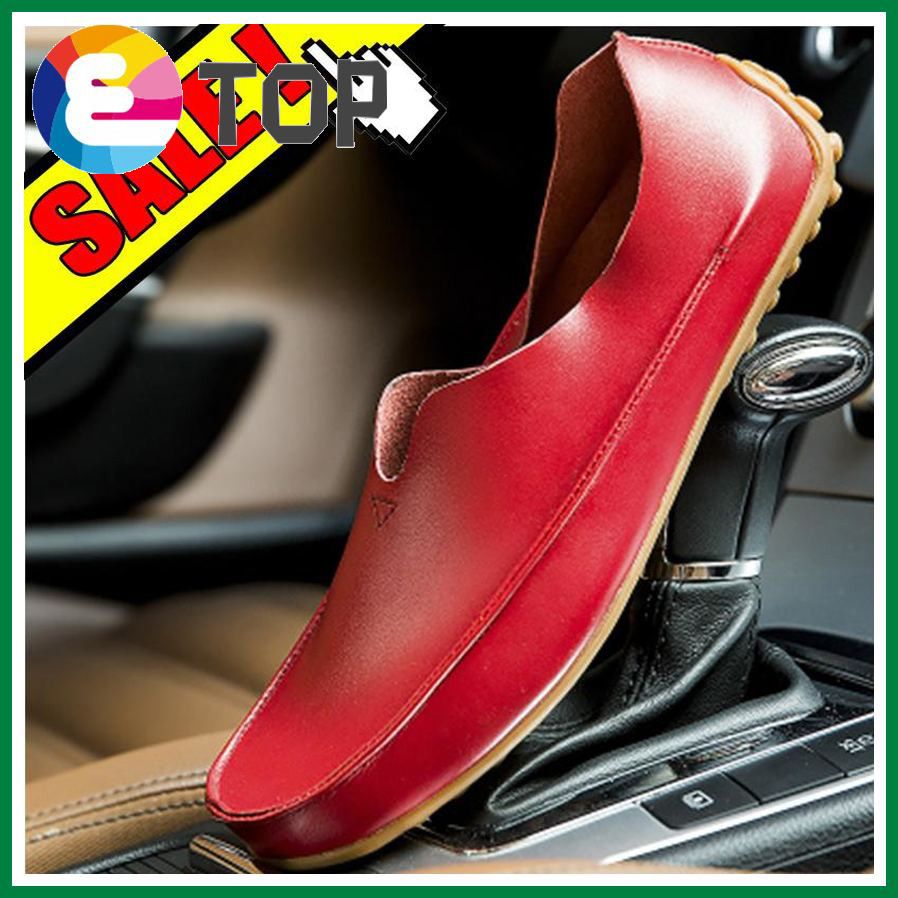 Fashion Casual Shoes For Men Comfortable Shoes Men Leather Shoes Casual Men Loafers Flats Shoes Moccasins Men's Sepatu Loafers Slip On British Style Big Size36-47