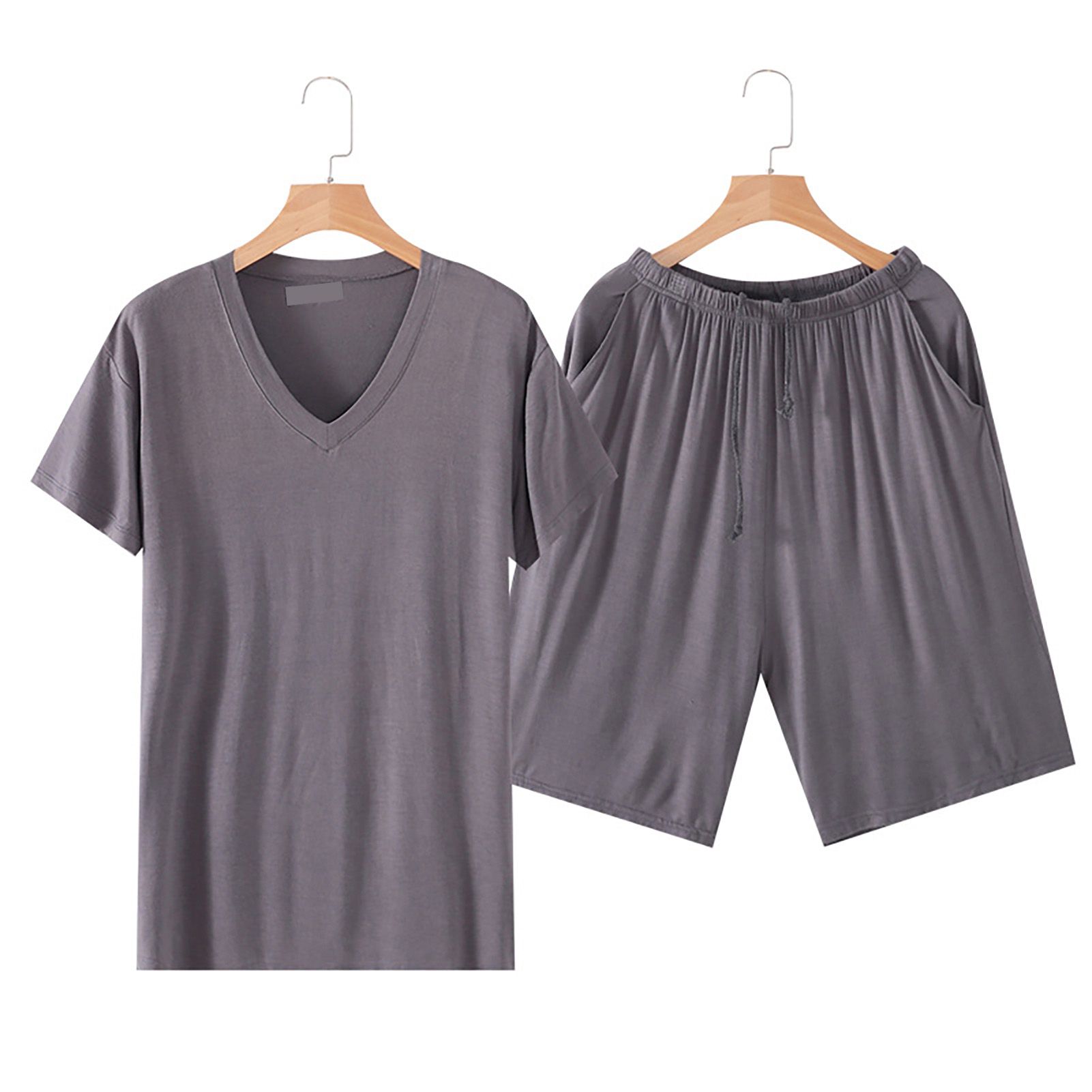 Loungewear Short Sleeve Breathable Viscose Men Short Sleeve Shorts Pajamas for Home