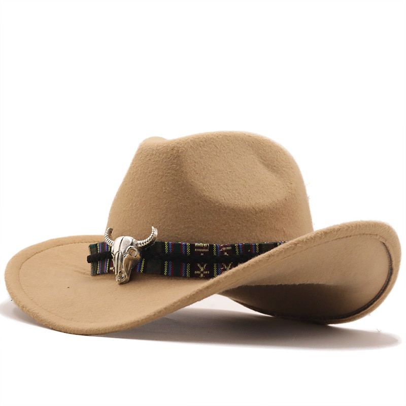 New Vintage Western Cowboy Hat For Men Wide Brim Cowboy Jazz Cap With Leather Belt Sombrero Cap Four Seasons