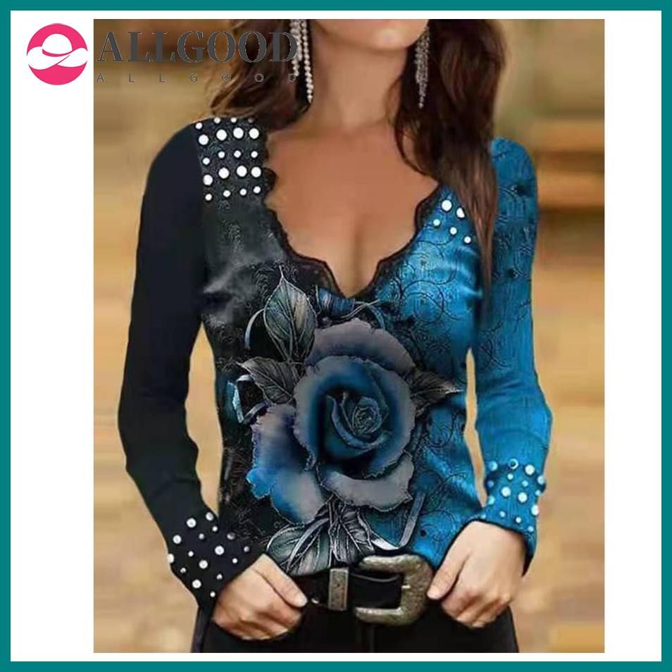 Graphic Tees Women's Lace V-neck Butterfly Printed Casual Soft and Comfortable Thin Shirt Oversized T Shirt  Goth