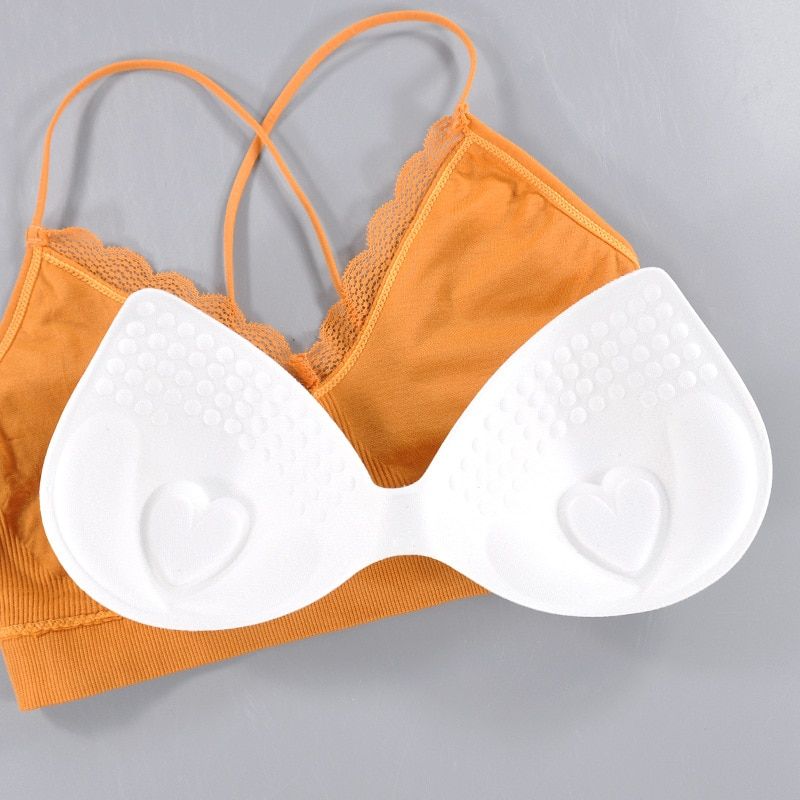 CHRLEISURE  Bralette Fitness Lace Thin Shoulder Strap Underwear Women Anti-light Shockproof Push Up Bra
