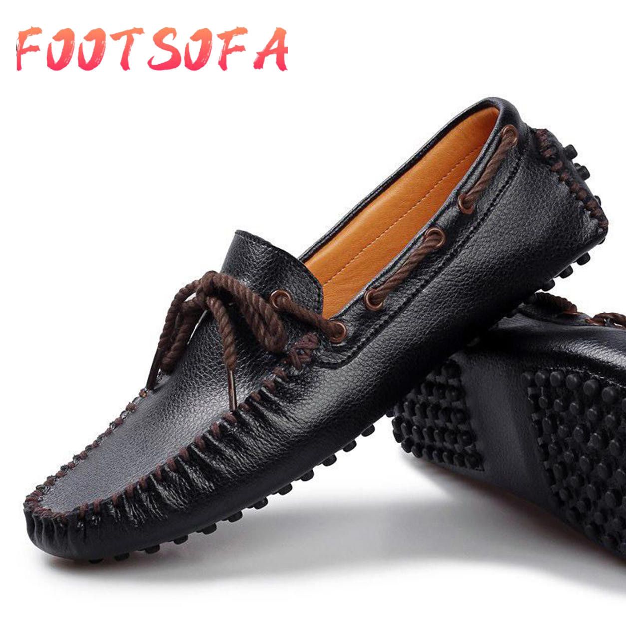 Men Fashionable Leather Loafers Casual Shoes Moccasin Slip-on Shoes Soft Comfortable Male Leisure Shoes
