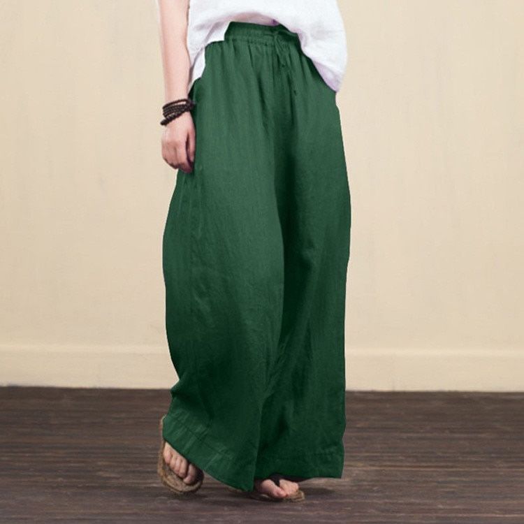 Women's Pants Wide Leg Pants Casual Cotton Linen Summer Loose Fashion Elegant Trousers Streetwear Sweatpant Female