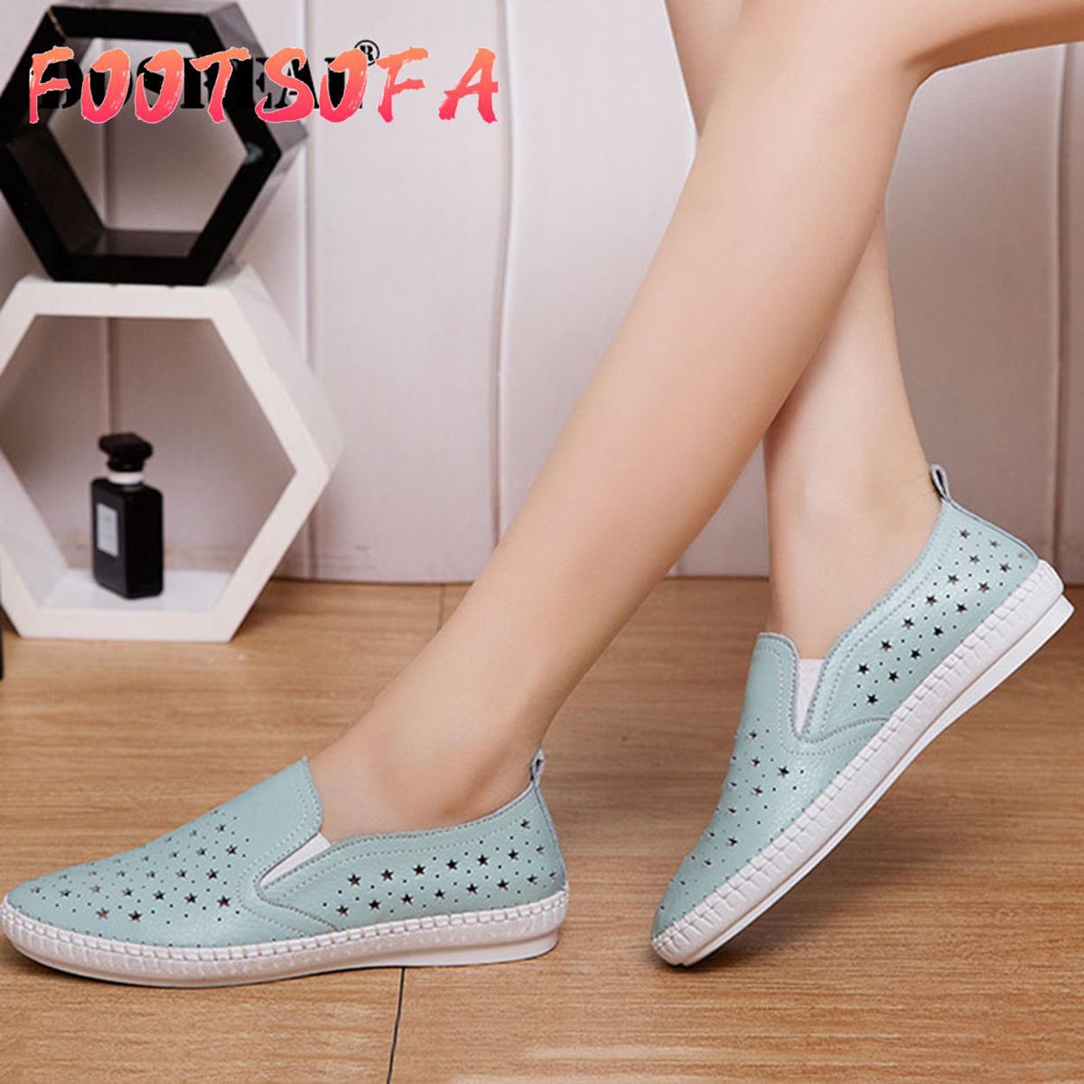 Flat Shoes For Women Korean Style White Shoes For Women Leather Ladies Boat Shoes Slip On Casual Women Shoes Flats