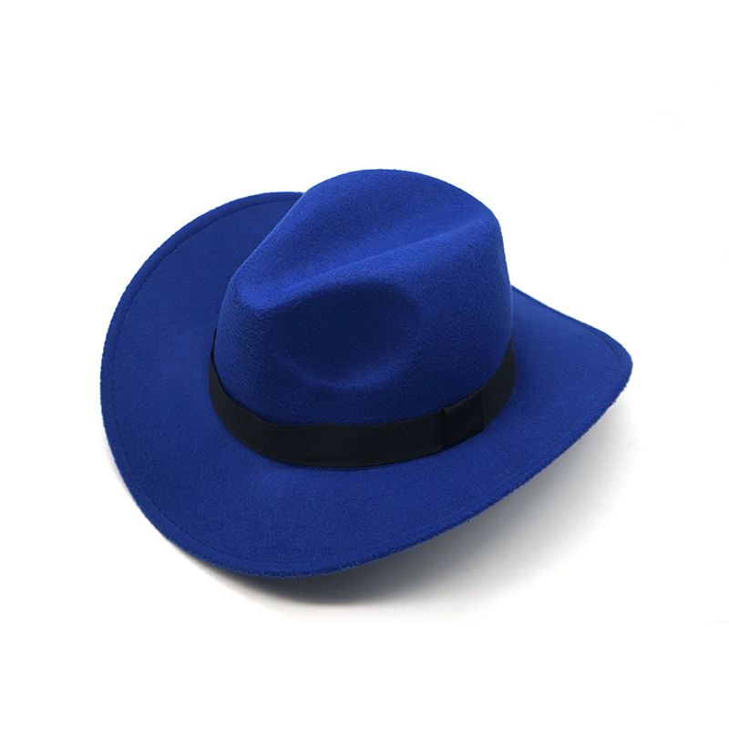 New winter women men ribbon band belt wide brim fedora hats classic beige white felted hat british elegant fascinator women hats