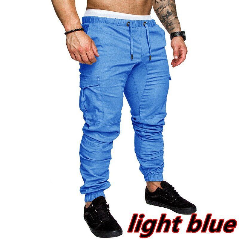 Men safari cargo pants  Joggers Sweatpants Casual Male Srtswear Solid Multi-cket Cargo Trousers  Hop Harem Pants Slim Fit