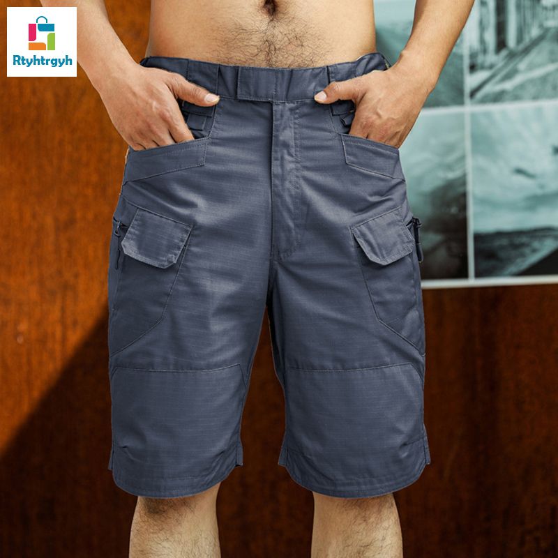 RR Men Relaxed-Fit Work Short Multi-pocket Outdoor Daily Sport Casual Cargo Shorts