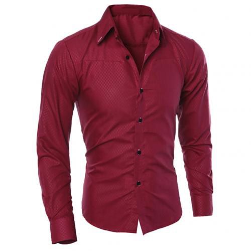 Pure Color Plus Size Business Shirts Mens Dress Shirts Button-Down Collar Long Sleeve Mens Dress Shirt  Male Business Shirt men