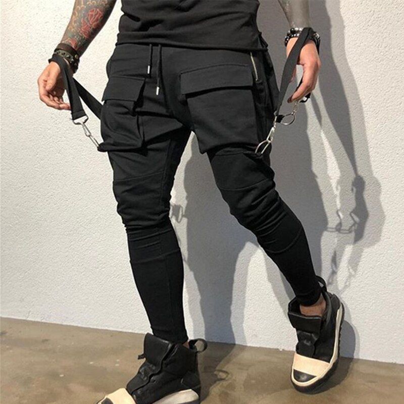 Autumn mens cotton Sweatpants Fitness workout solid trousers male Casual fashion Pencil Pants Joggers sportswear
