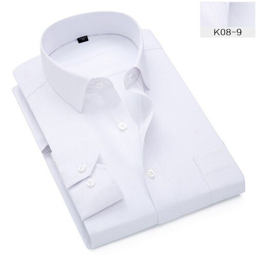 White Twill Shirt for Men Long Sleeve Single ed Square Collars Business Wedding Camisa Blue Pink Big Size Man Chemise 5XL