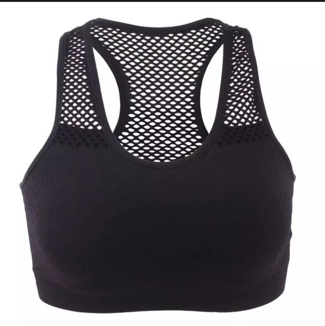 Women Sports Bra Yoga Sports Bra Mesh Hollow Out Breathable Fitness Shockproof Quick drying on the back For Running Gym Push Up Air Bra - Bra