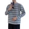Fashion Men Stripe Long Sleeve Round Neck Loose Fit T-shirt Basic Top Blouse