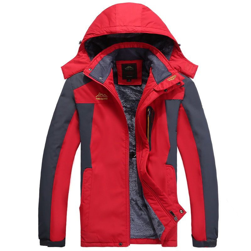 Men Winter Black Parka Coat Windproof Plus Velvet Thick Warm Parka Coat Hooded Military Uniform Plus Size Loose Men Jacket
