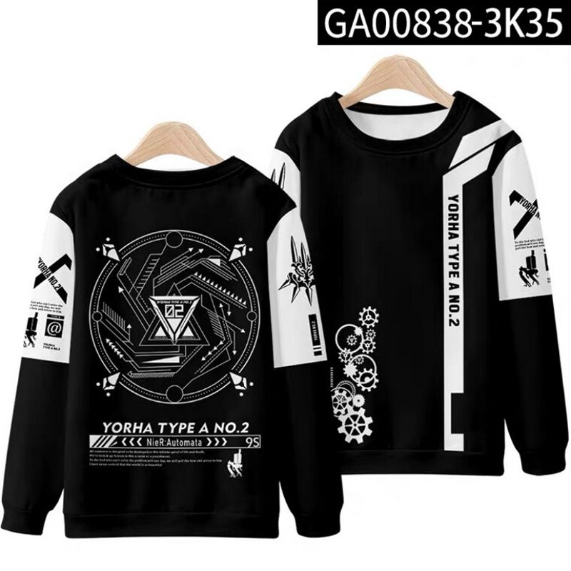 Game NieR:Automata 3D Printing Men/Women Autumn Fashion Zipper Hoodies Sweatshirt Long Sleeves Pollover Plus Size