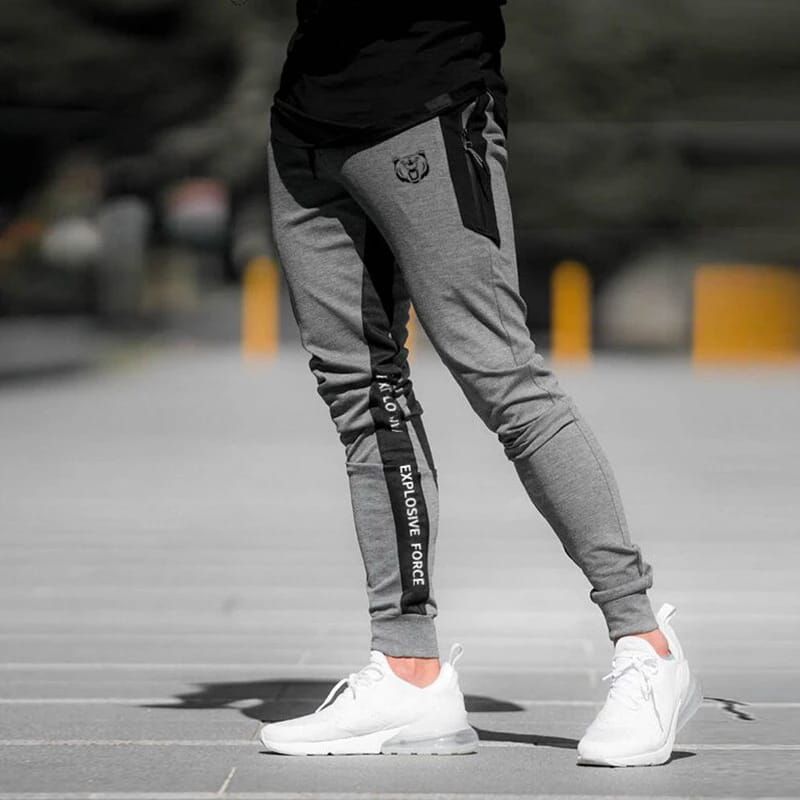 Black&Grey Super Skinny Rib Trouser for Men