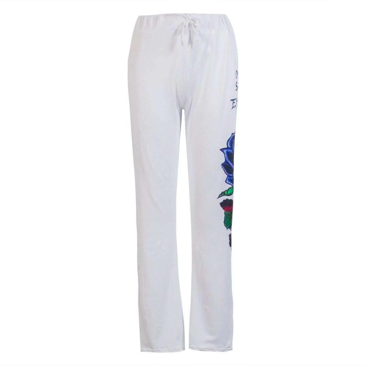 High Waist Wide Leg Pant Summer Fashion Women Baggy Skull Rose Printed Pants Slim Hippie Boho Trousers Streetwear