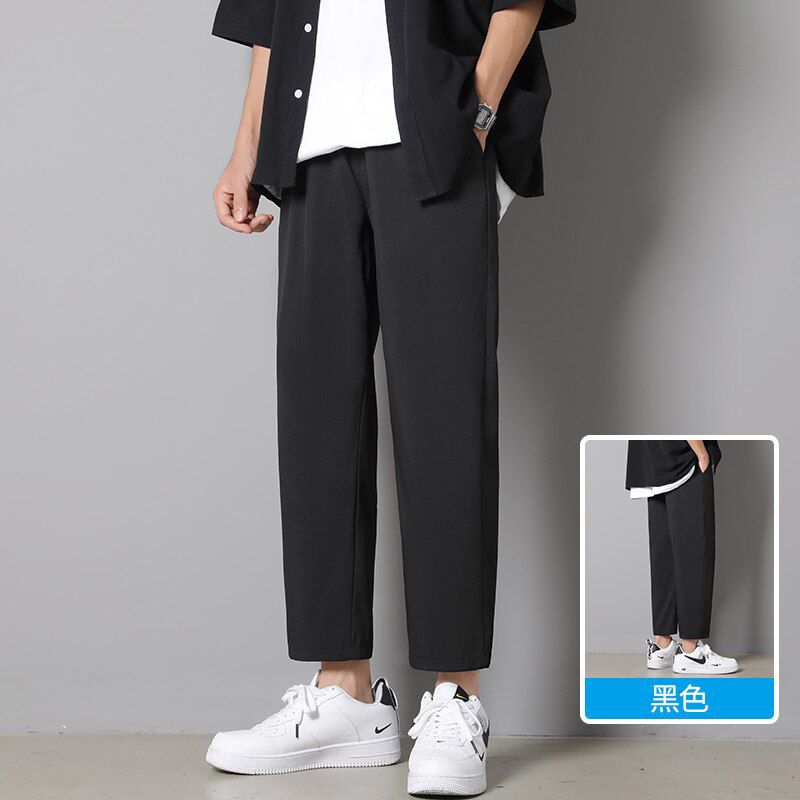 Men Casual Pants Solid Plus Size Harem Pant Mens Harajuku Ulzzang Chic Trendy Loose Korean Style Elastic Waist Ins Hiphop