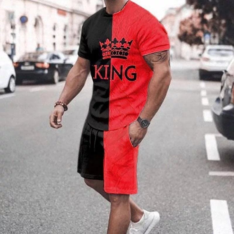 Black&Red Printed Exclusive Summer Combo T-Shirt & Pant