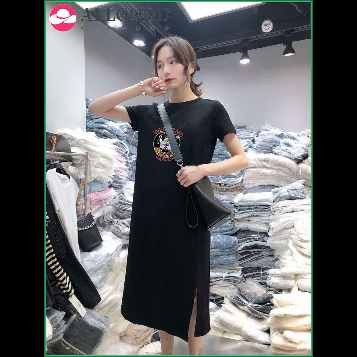 Korean Style Slim Dresses For Plump Girl Loose Mid-Length Summer Short Sleeve Dress For Student Young Robe Casual Lady Clothing