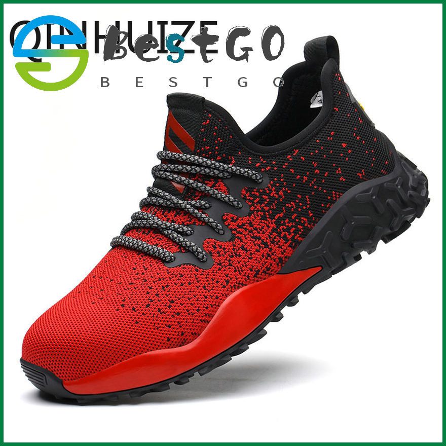 New work safety shoes men's steel toe cap safety shoes breathable fly woven mesh work shoes protective safety boots