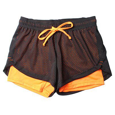 2 in 1 Women's Tennis Running Yoga Sport Shorts Double Layer Anti Emptied Waistband Short Pants Quick-dry For Gym Fitness S-XXL