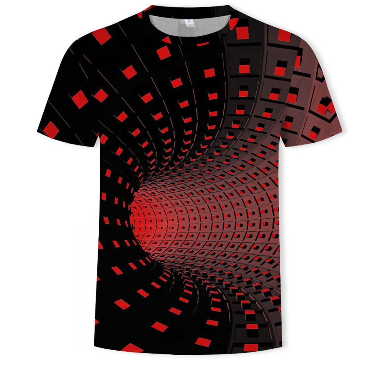 Mens Graphic T Shirt Fashion 3 Dil Tees Casual Geometric Print Visual Hypnosis Irregular Pattern Tops Eur Plus 5XL