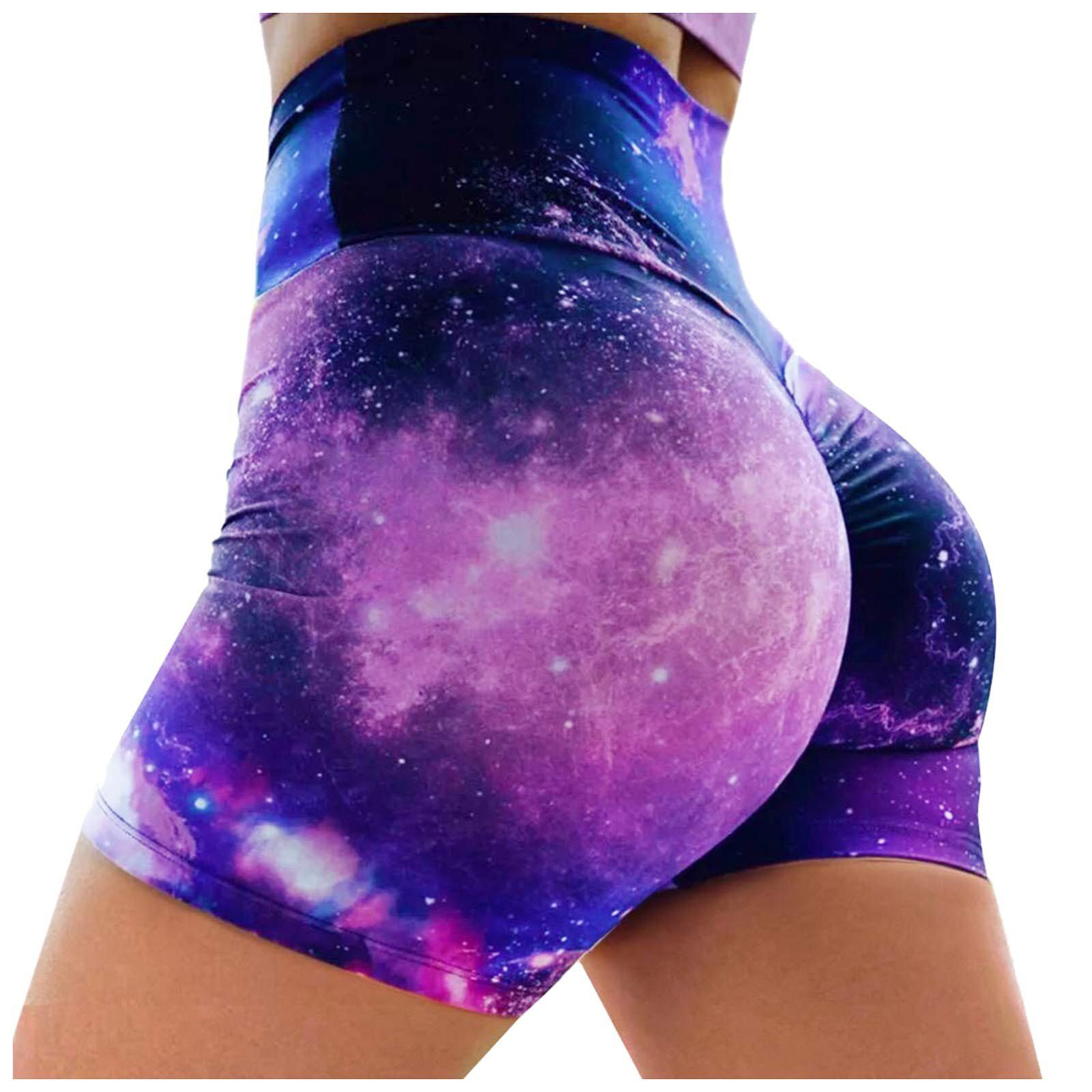 Exercise Running Short Yoga Shorts Fashion Printing Workout Ladies High Waist Fitness Workout Shorts Women Tight Gym Activewear