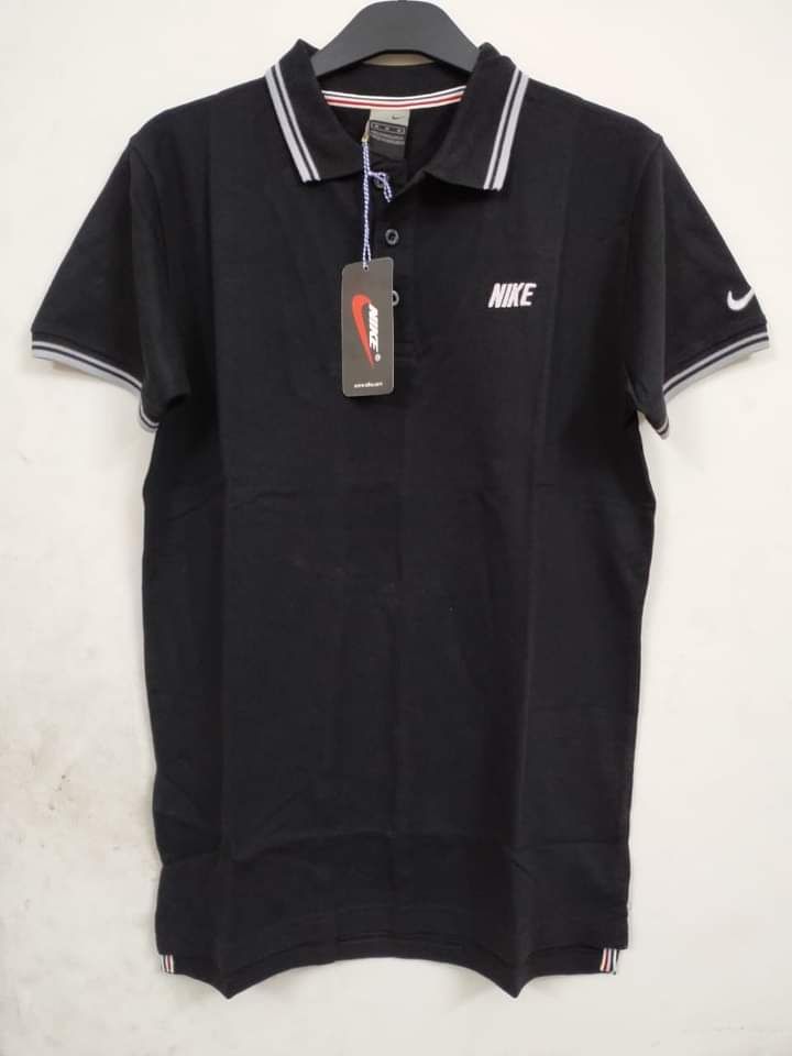 Short Sleeve Cotton Black Polo T-Shirt for Men