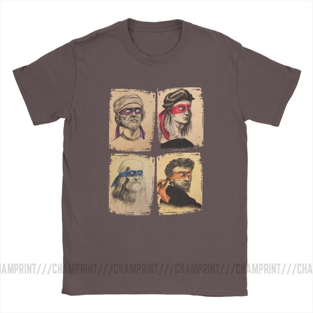Science Turtles T-Shirt Men Mutant Ninja Short Sleeve Humor Tee Shirt Round Neck 100% Cotton Funny Tops Printed Graphic T Shirt
