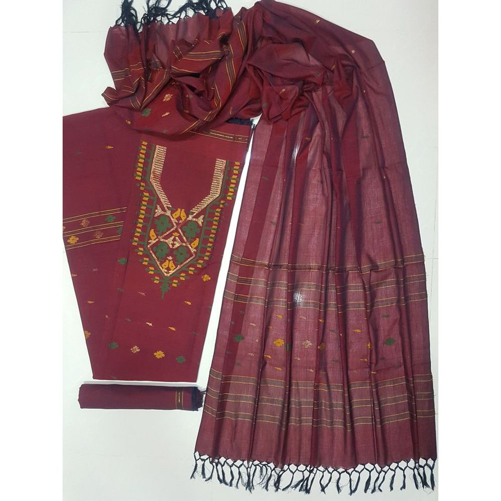 Unstitch Jamdani Shalwar Kameez For Women Three piece