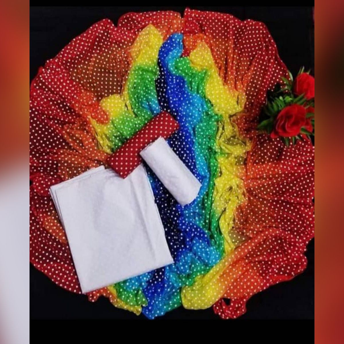 Rongdhonu স্টাইলিশ স্কিন অ্যামবুস প্রিন্ট আনস্টিচড সুতি থ্রি পিস সালোয়ার কামিজ (3 পিস)