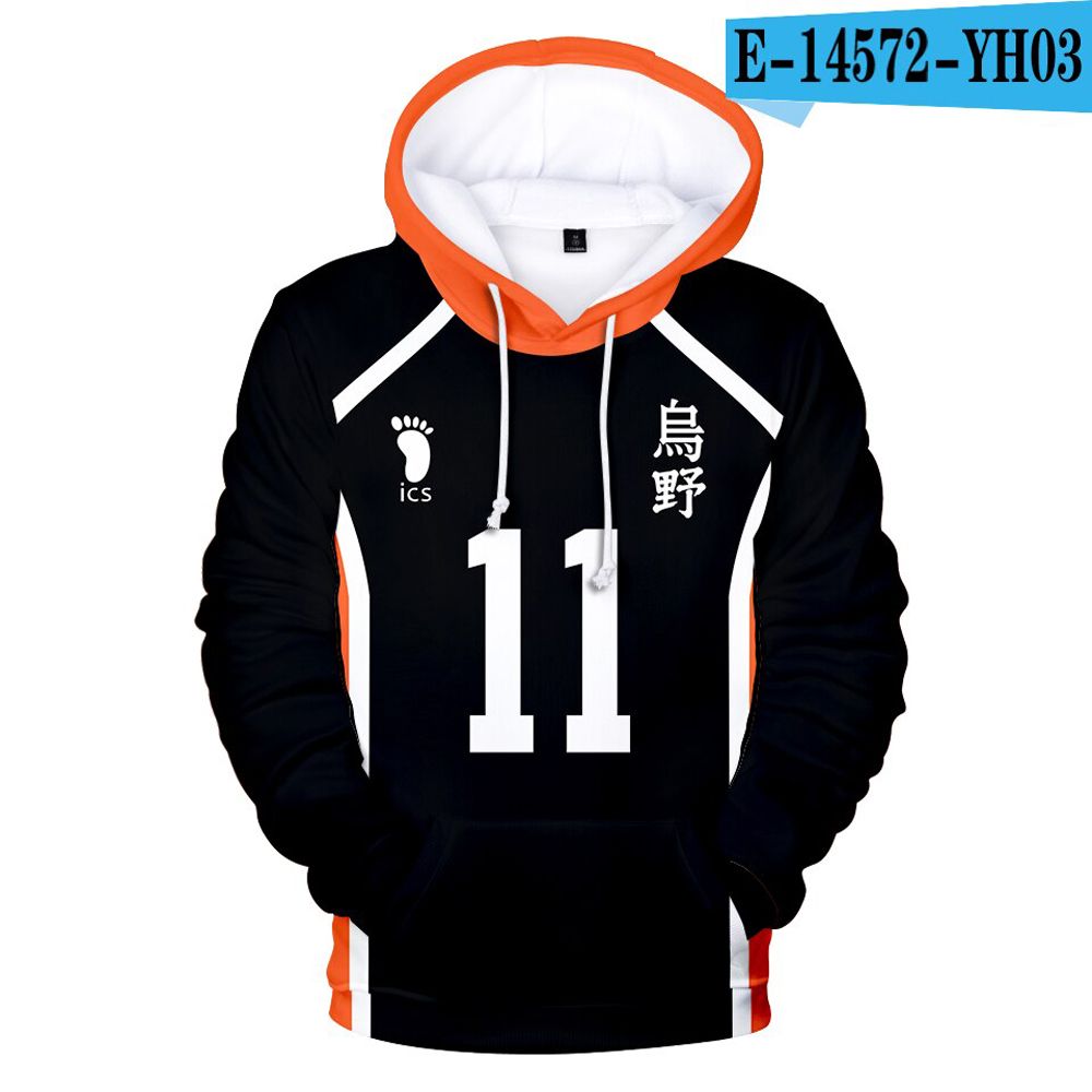Harajuku Hooded Sweatshirt Haikyuu!! Cool Fashion 3D  Pullovers Casual Hoodies Sweatshirts High Quality Full