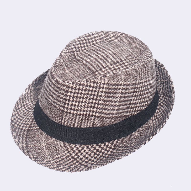 England Retro Men Couple Women Top Jazz Hat Spring Autumn Hats Plaid Pattern Cap Classic Version Dad's Hat