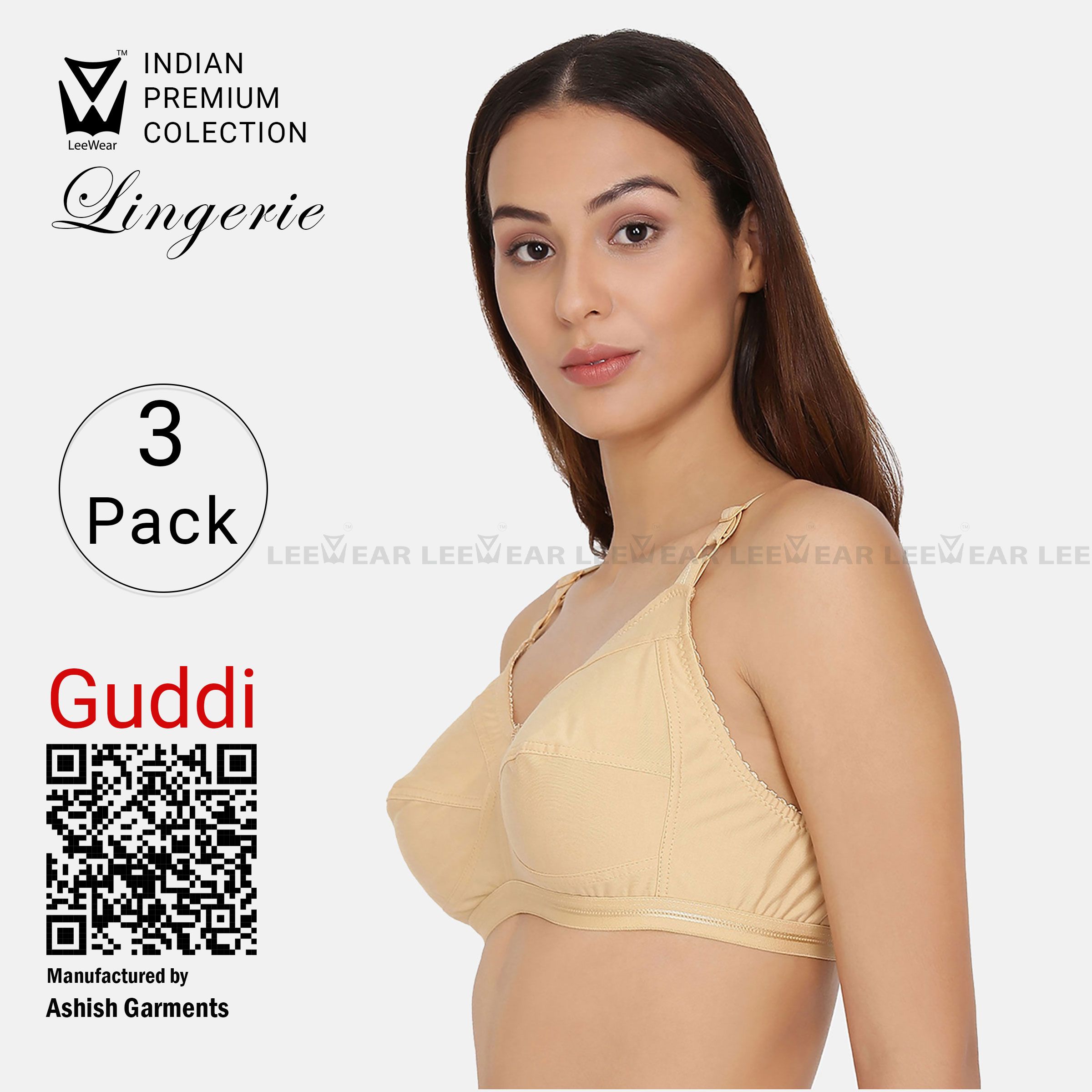 3 Pieces LeeWear Indian GUDDI Bra 02_04_01BR21132_Qty03